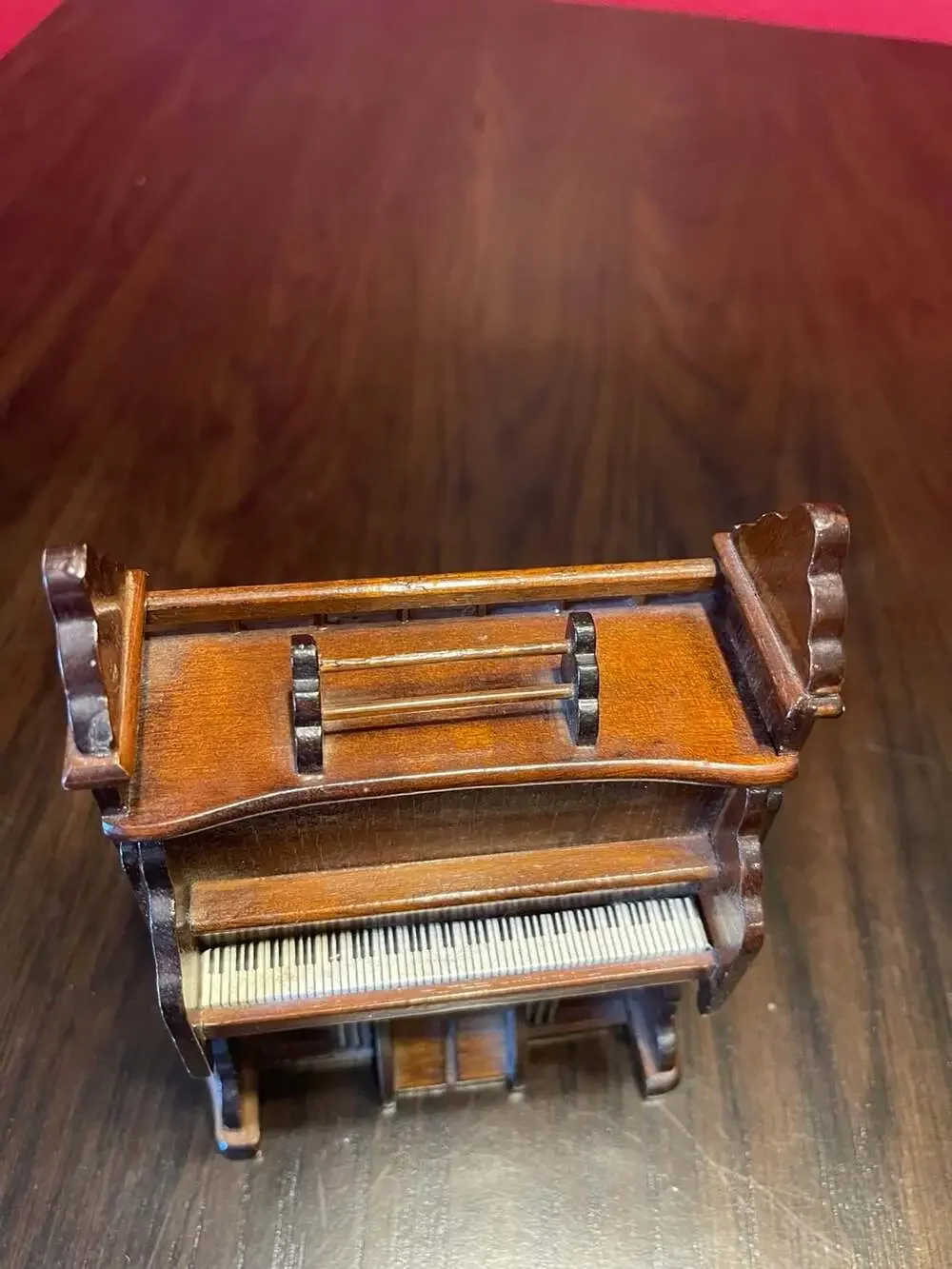 Vintage George Goode 1983 Music Box Wood Church Piano Plays Amazing Grace *Works